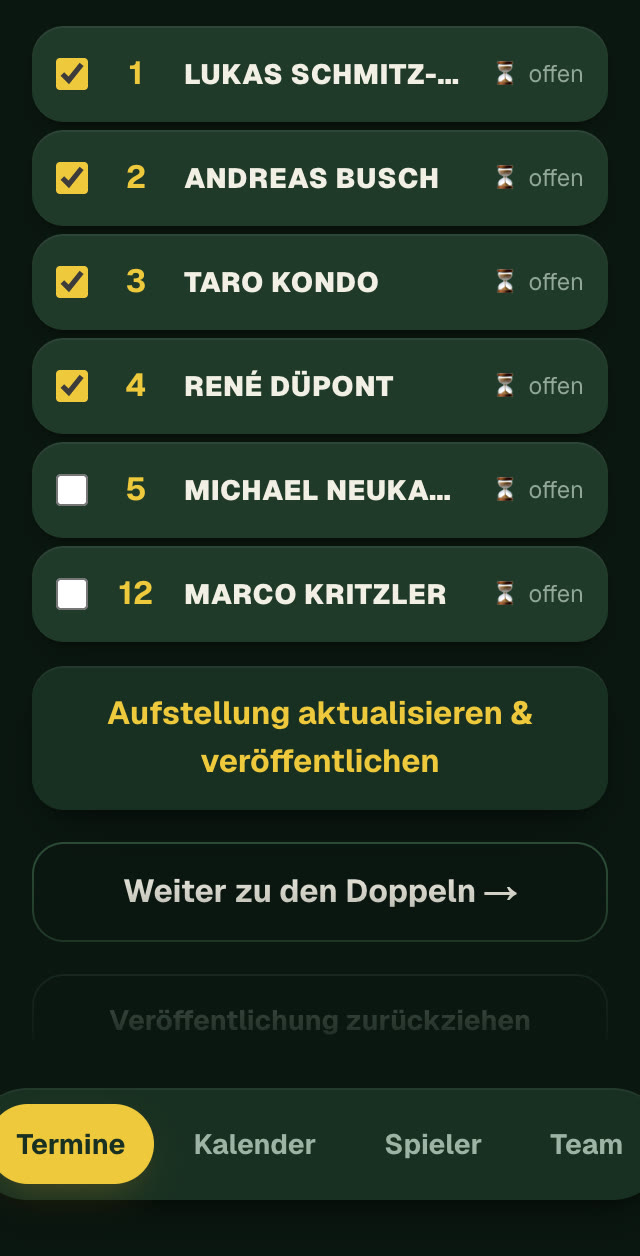 Aufstellung