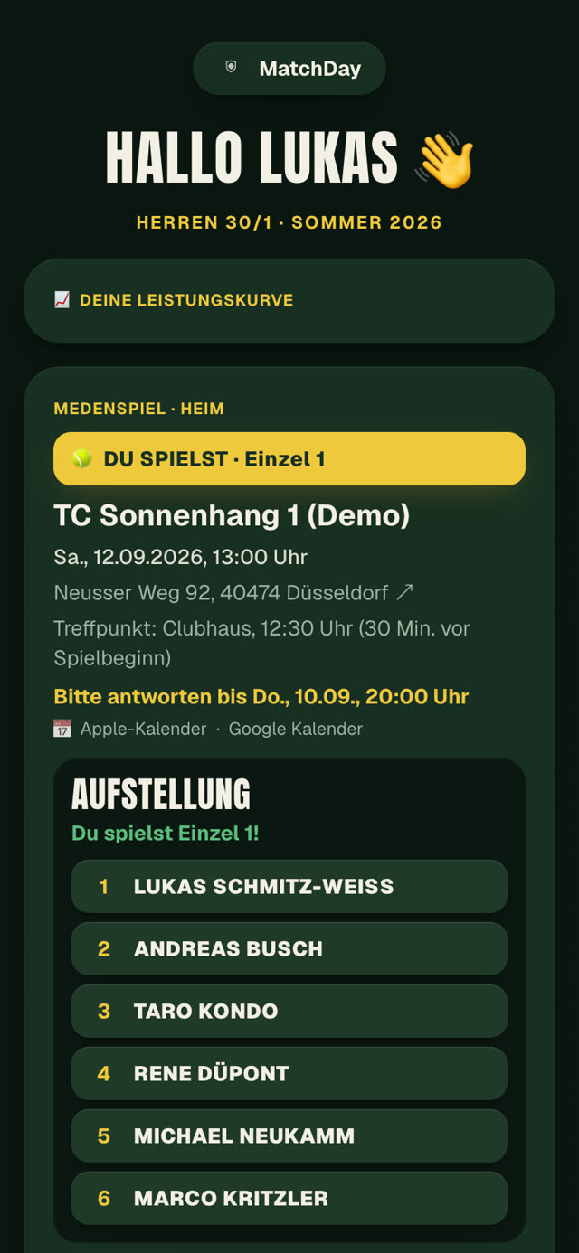 Spieler-Link auf dem Handy